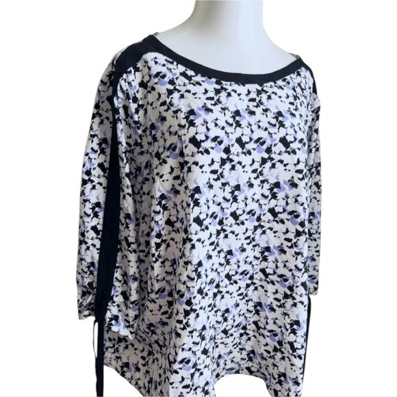 Limited periwinkle black white Tape ribbon shirt Plus Size 2X New - Picture 7 of 13